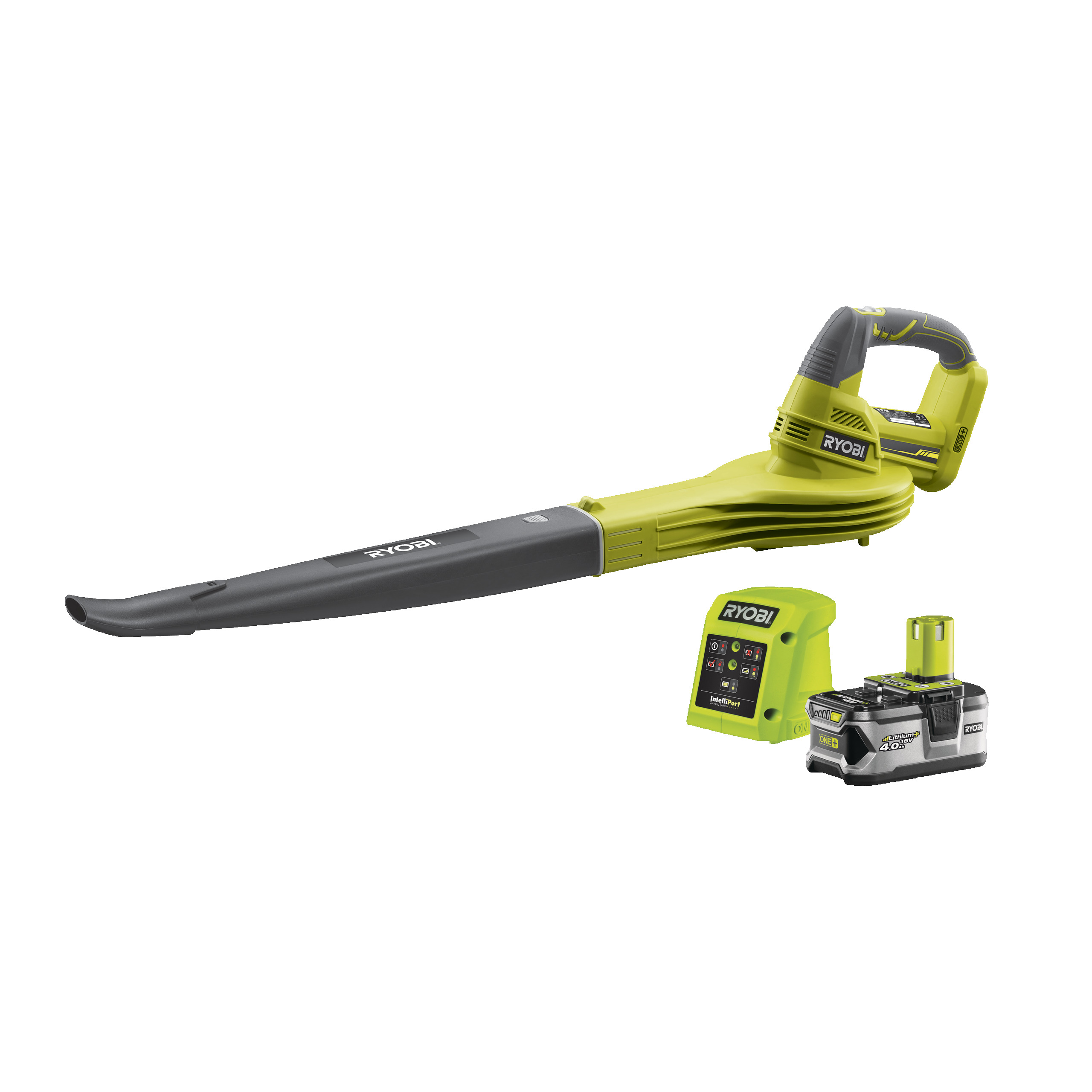 Ryobi 18V ONE Lithium 1 x 4.0Ah 4.0Ah Battery & RB18L40 18V ONE Cordless Lawnmower and Grass Trimmer Kit 