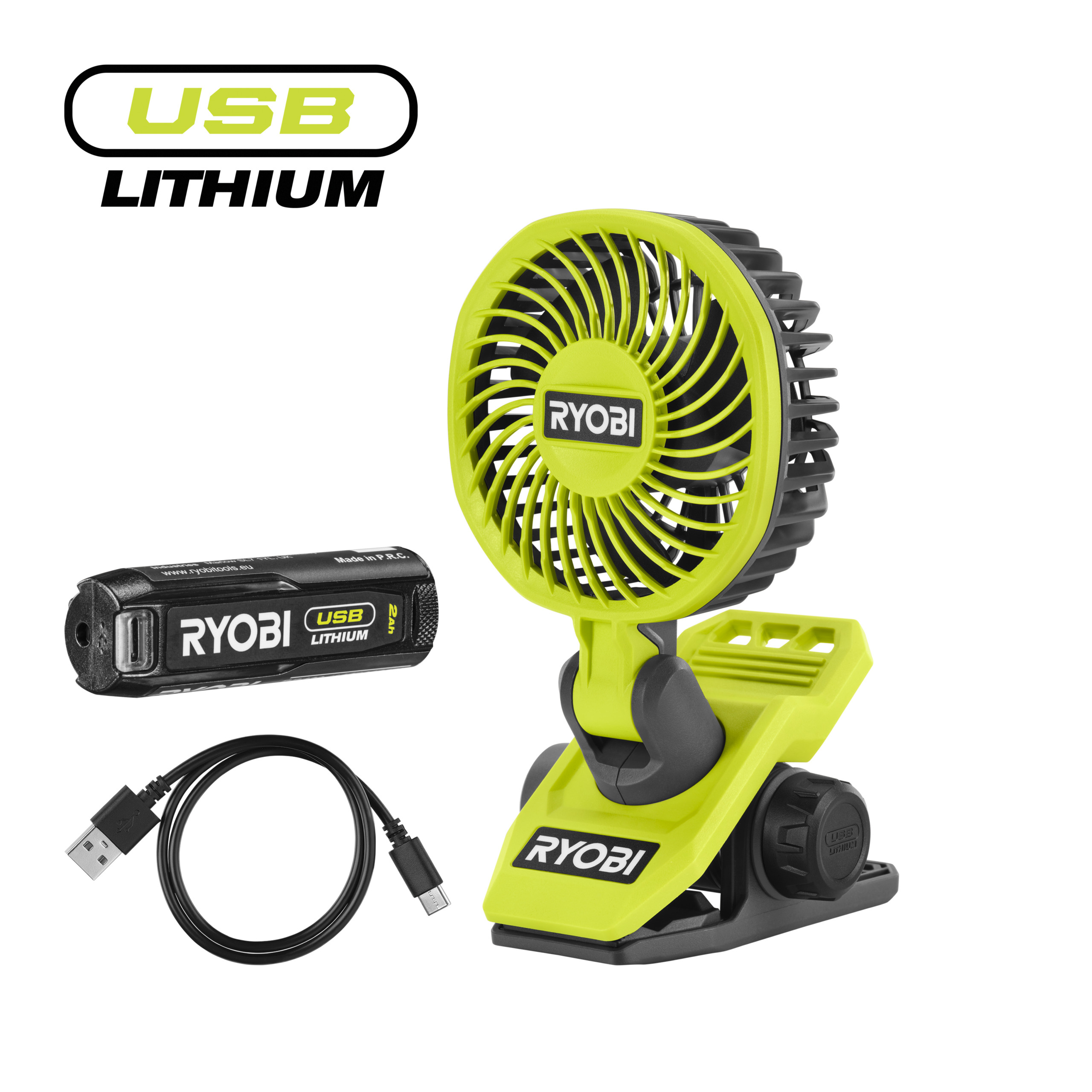 Wentylator zaciskowy 4V USB Lithium z akumulatorem 2.0Ah i kablem do ładowania_hero_0