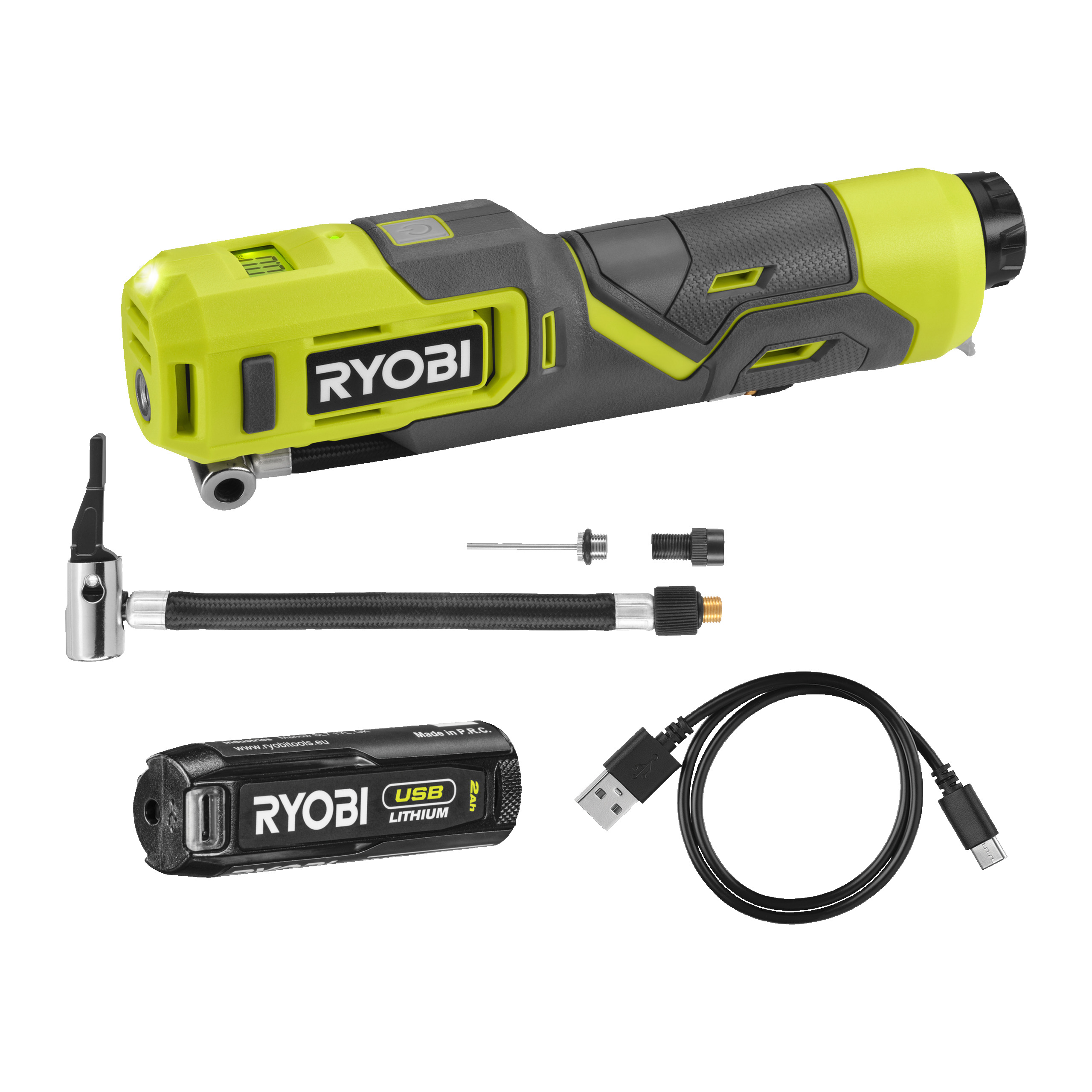 Kompresor 4V USB Lithium z akumulatorem 2.0Ah i kablem do ładowania_hero_14