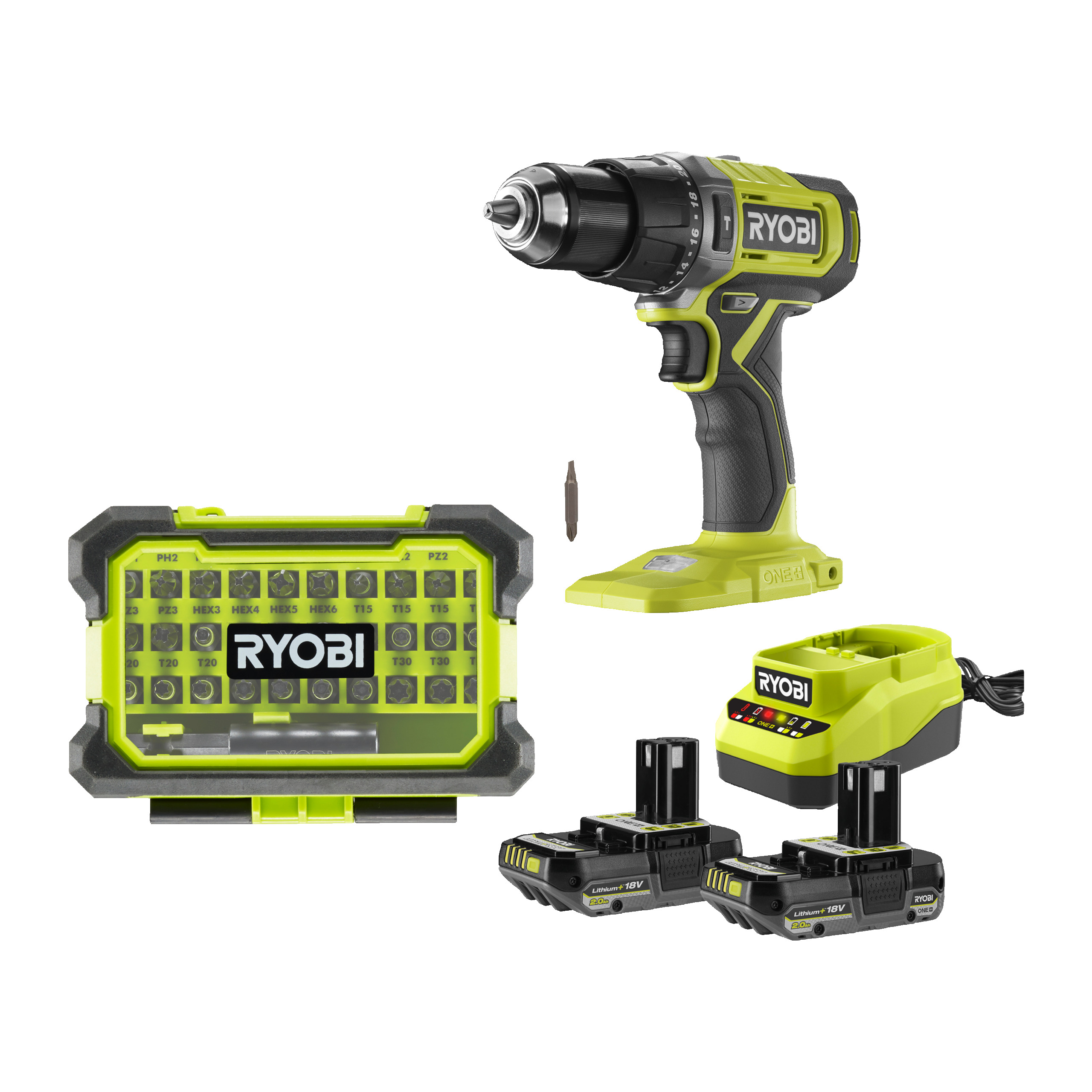 Taladro Percutor 52Nm 18V (2 x 2a.h) + Estuche de 31 puntas de atornillado_hero_8