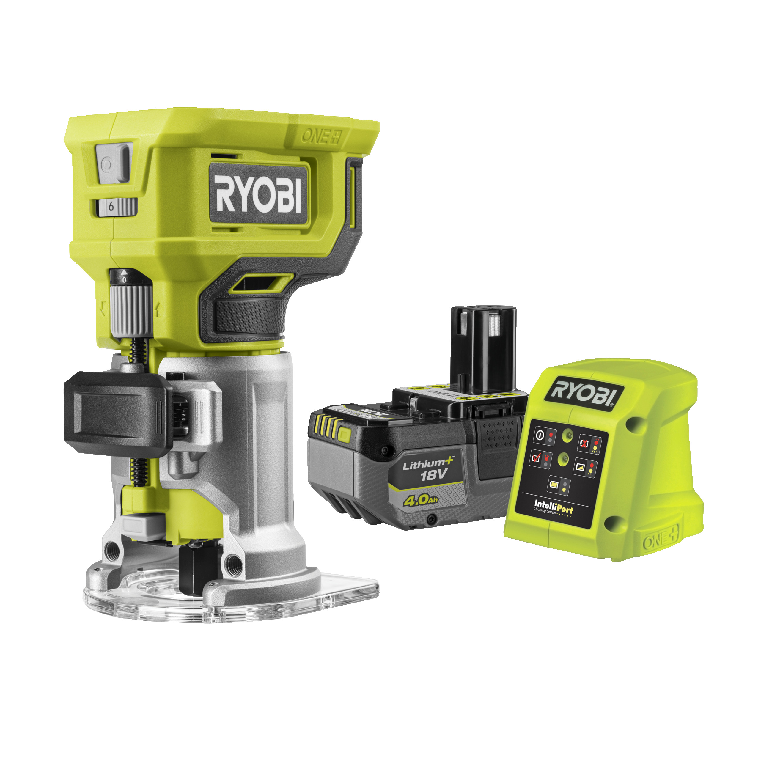 Cordless Trim Router Starter Kit RYOBI 18V ONE+™ R18TR-1X40G