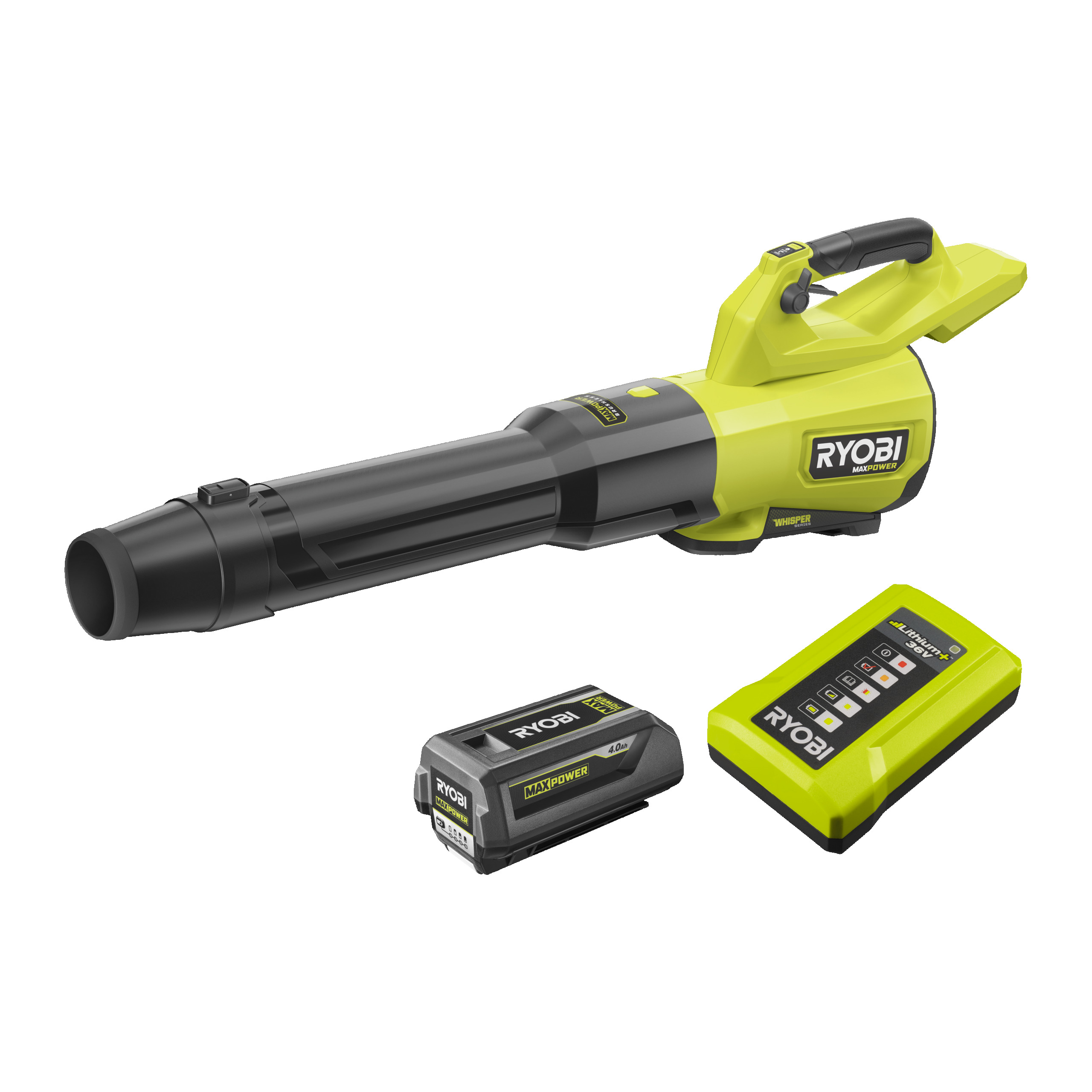 36V MAX POWER Cordless Brushless Whisper Leaf Blower (1 x 4.0ah)_hero_7