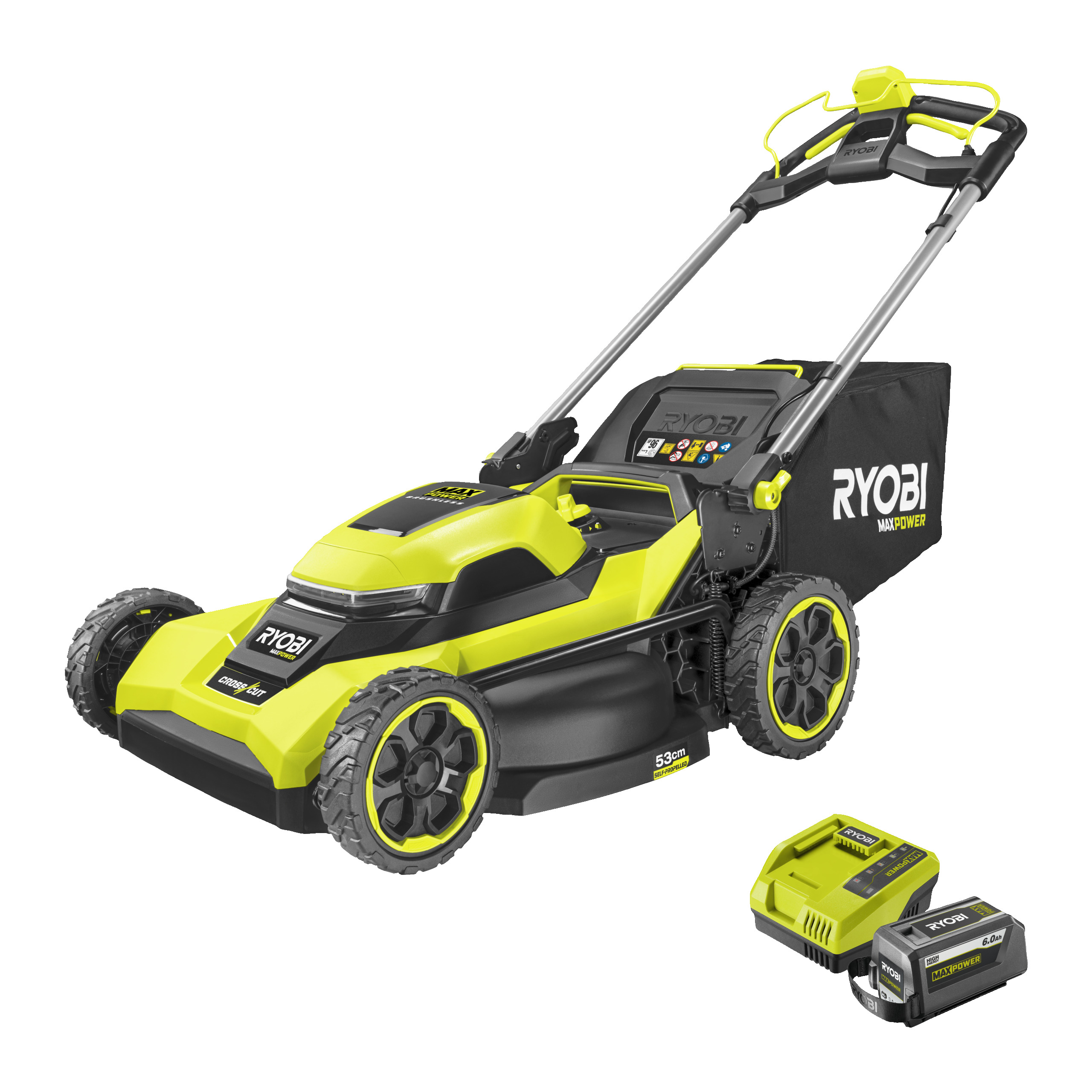 MAX POWER 36V 53 cm Zelfrijdende Accu Grasmaaier | RYOBI