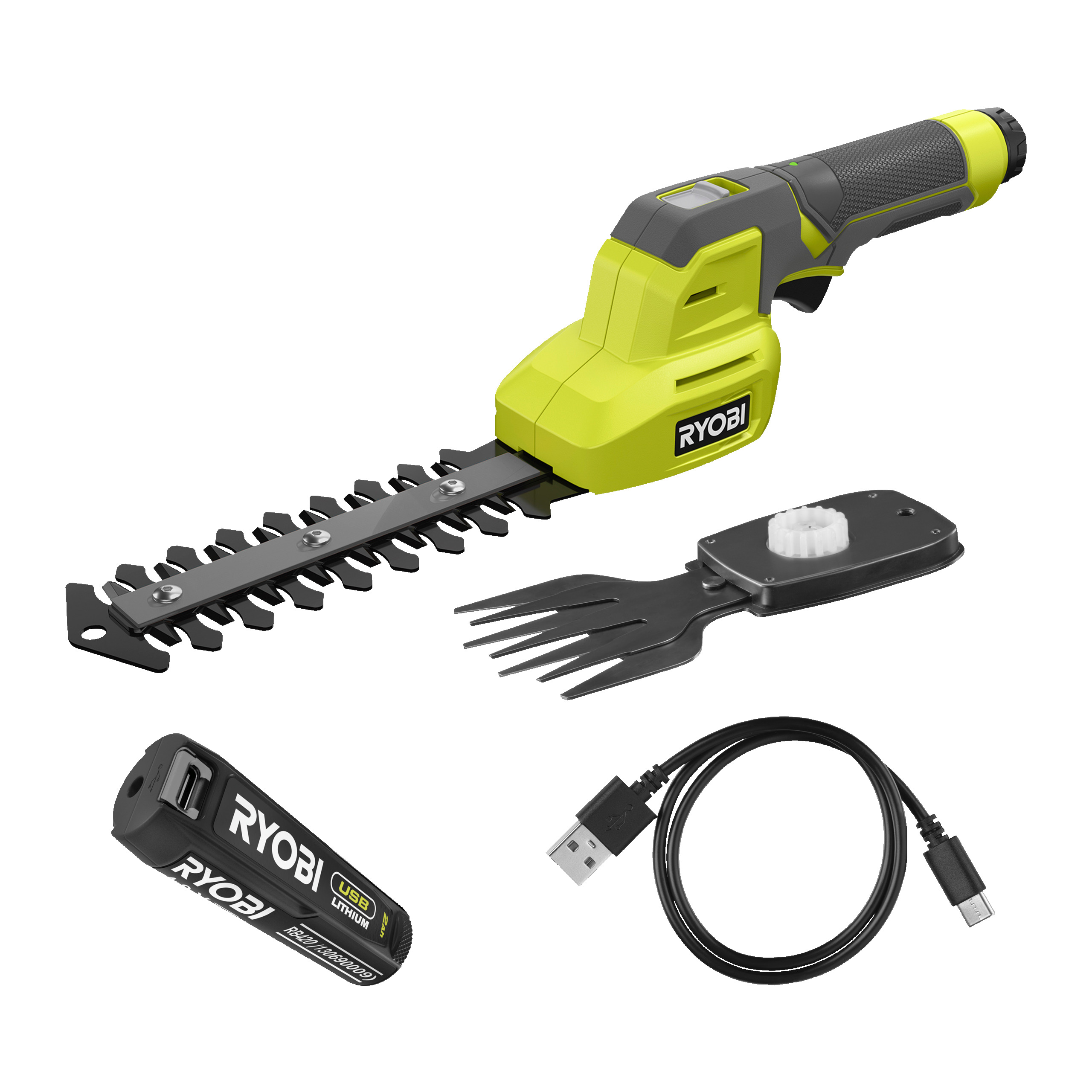 4V Cordless USB Lithium™ 2-in-1 Shear Shrubber (1 x 2.0Ah)_hero_9